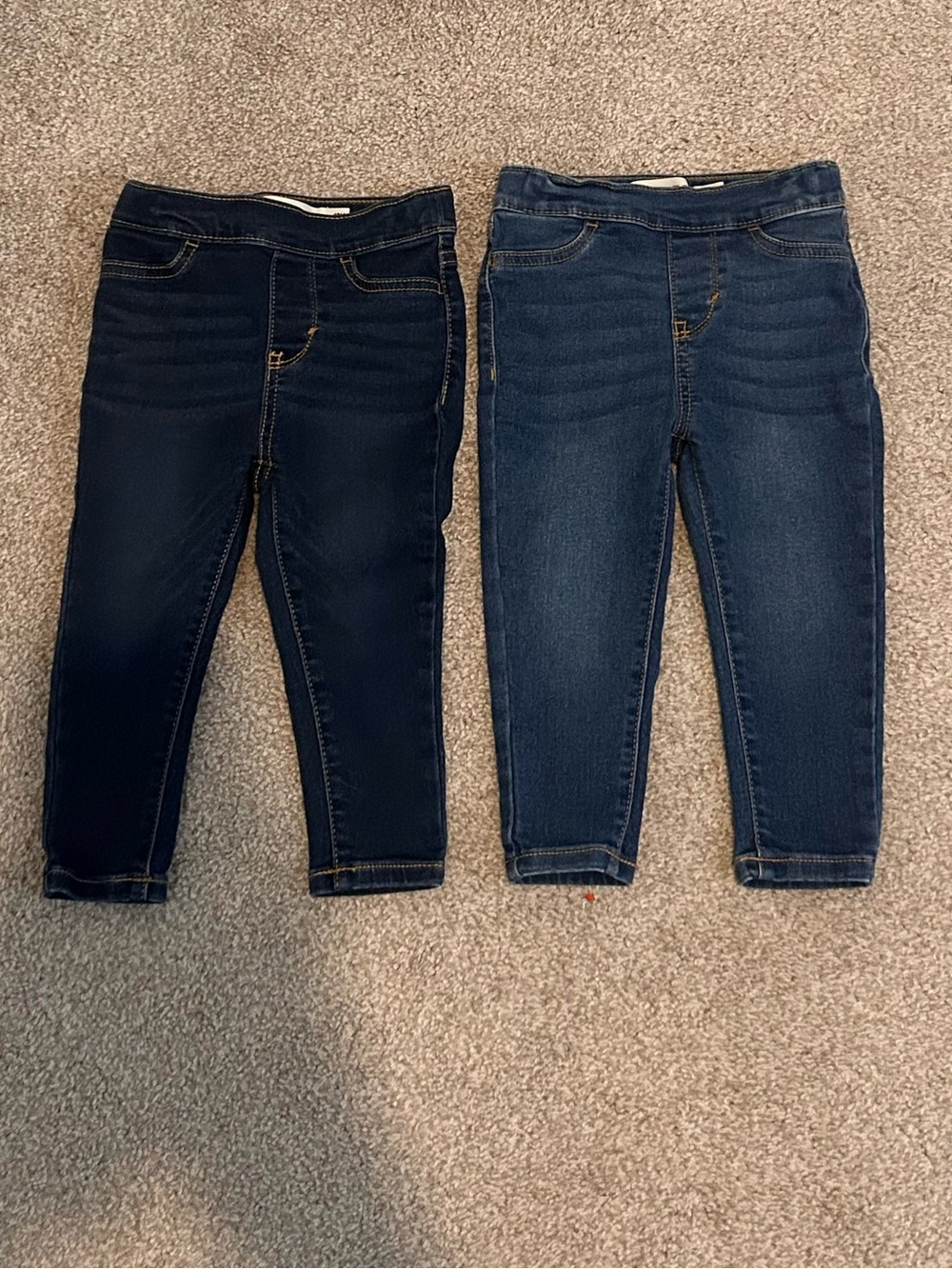 Levi's Girls' Dark Blue & Medium Blue Stretch Denim Jeggings - 2-Pack